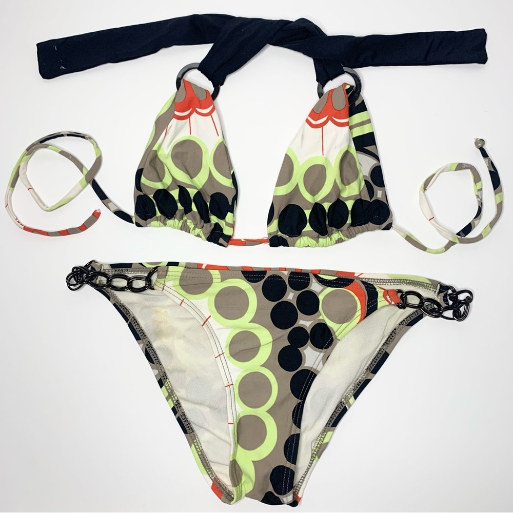 L*Space | Circle Pattern Triangle Bikini & Bottom… - image 1
